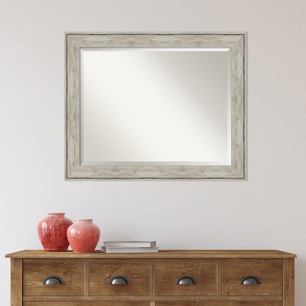 Miroir mural biseauté pour salle de bain - Cadre métallique craquelé