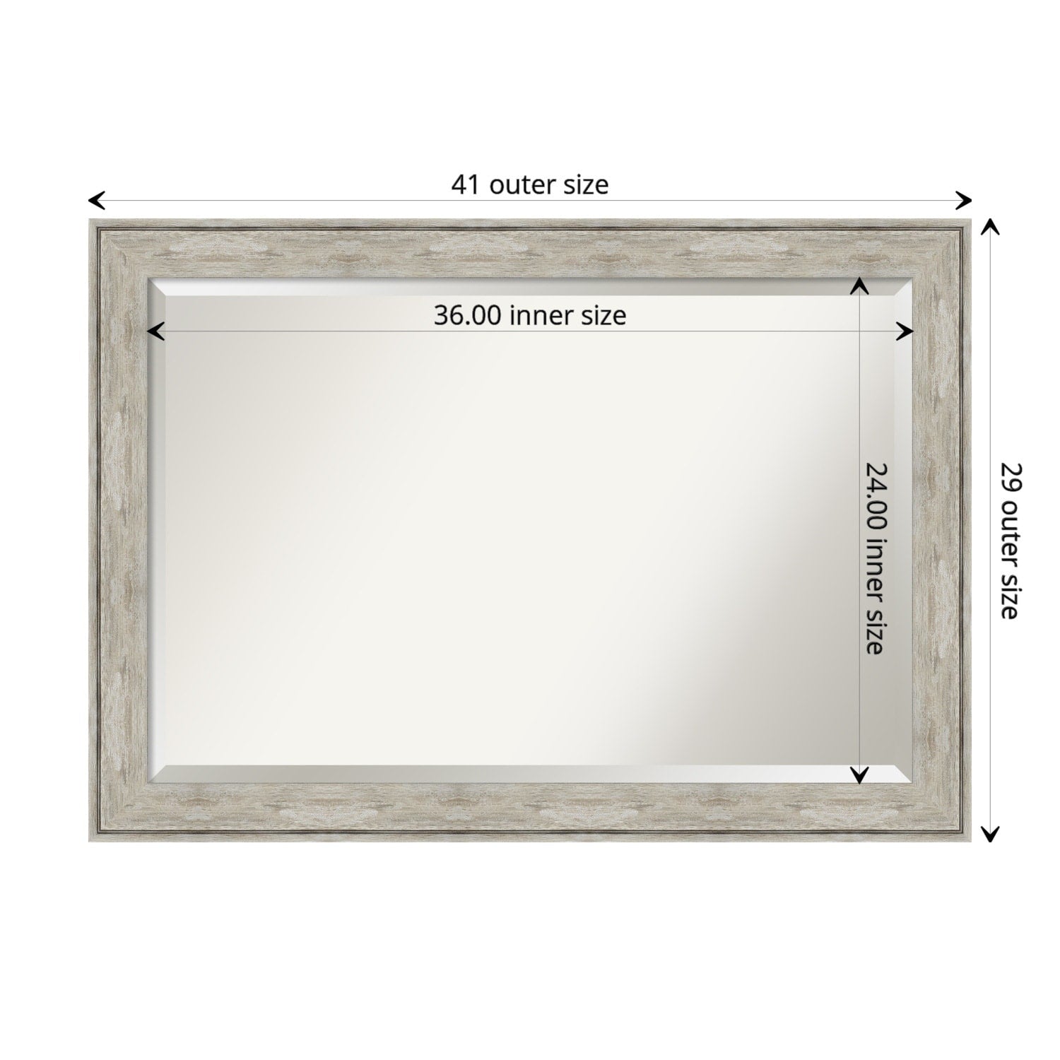 Miroir mural biseauté pour salle de bain - Cadre métallique craquelé