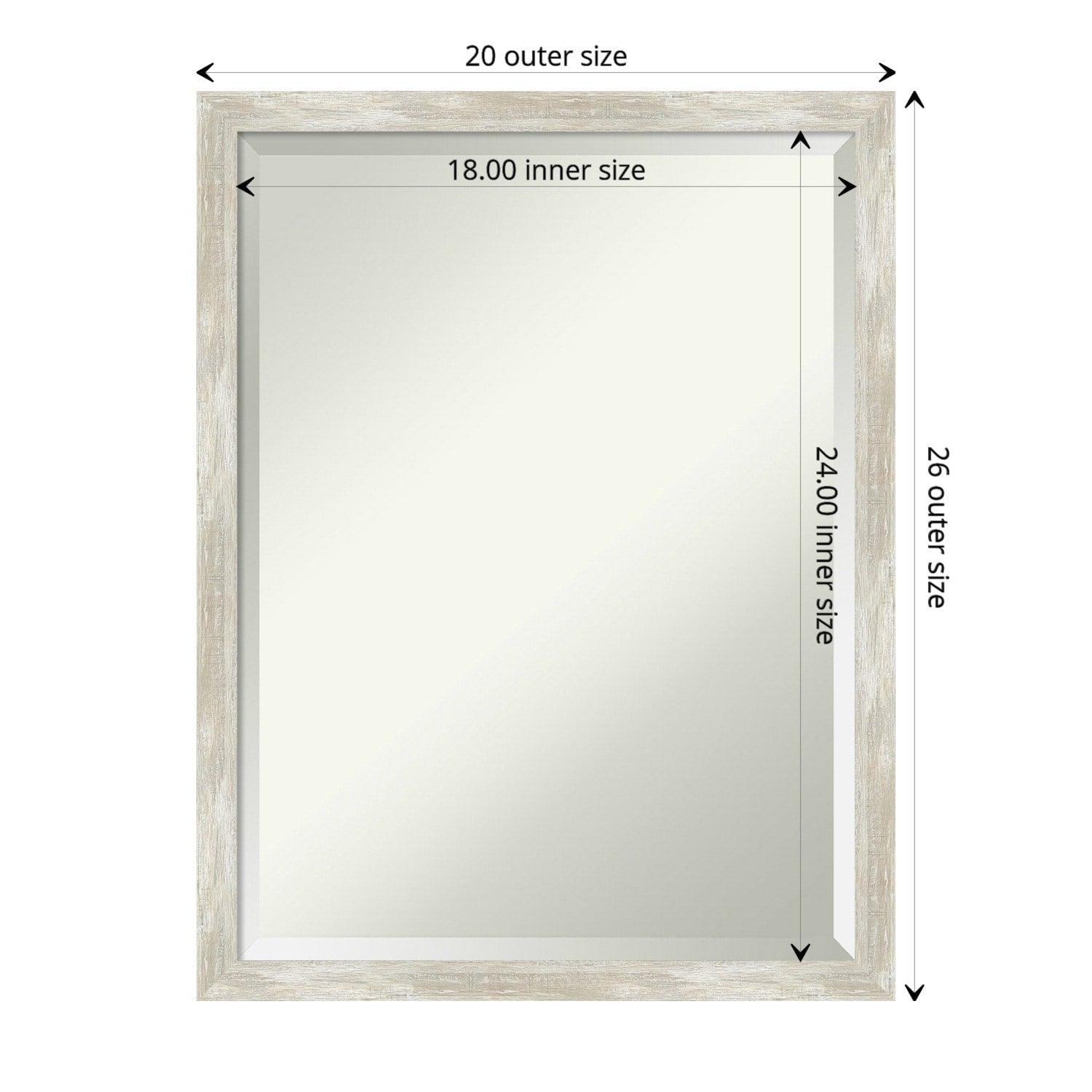 Miroir mural biseauté pour salle de bain - Cadre métallique craquelé