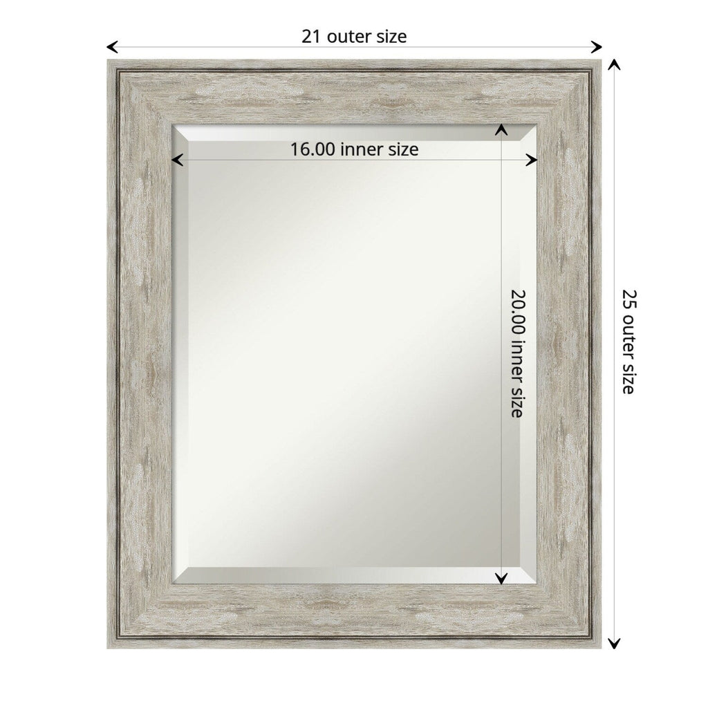 Miroir mural biseauté pour salle de bain - Cadre métallique craquelé