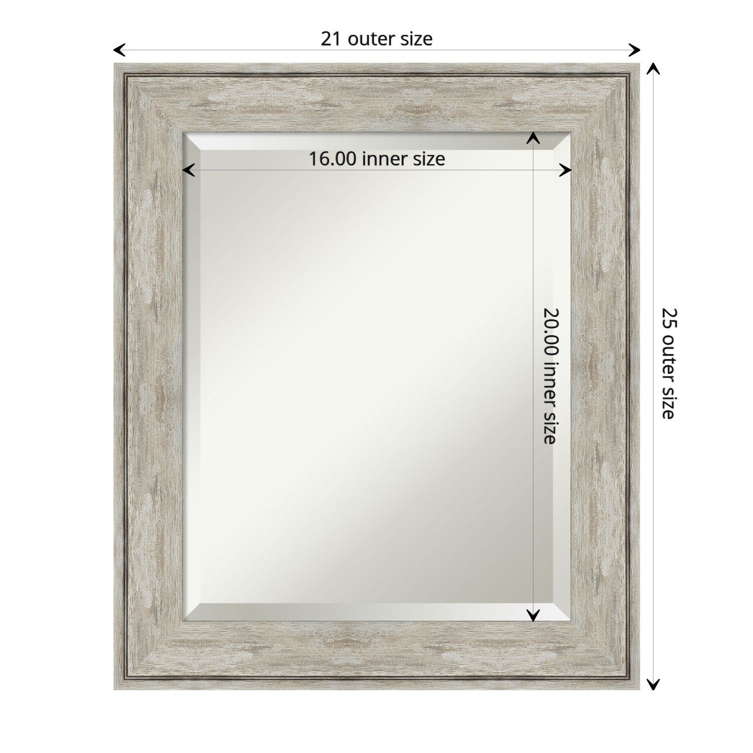 Miroir mural biseauté pour salle de bain - Cadre métallique craquelé
