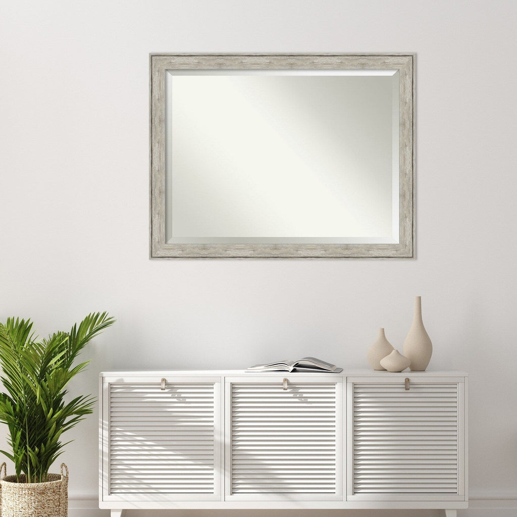 Miroir mural biseauté pour salle de bain - Cadre métallique craquelé