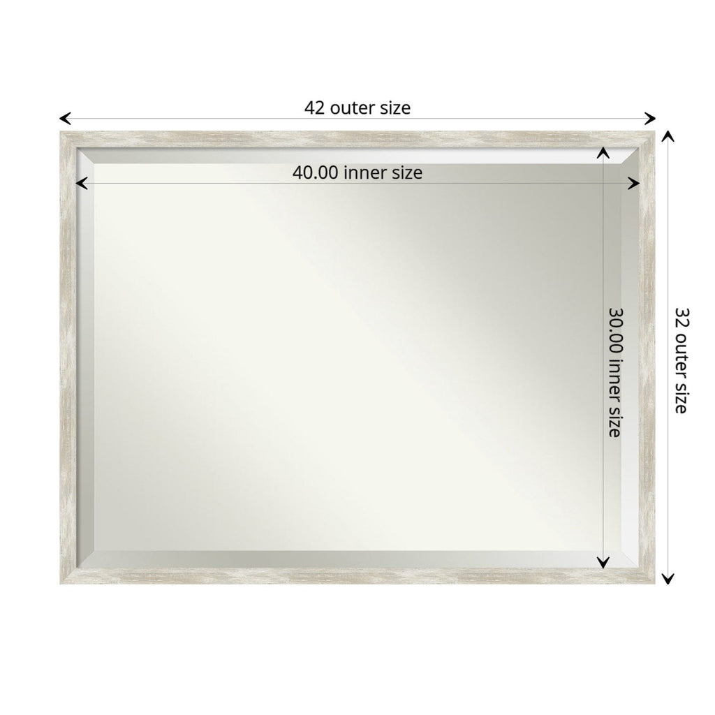 Miroir mural biseauté pour salle de bain - Cadre métallique craquelé