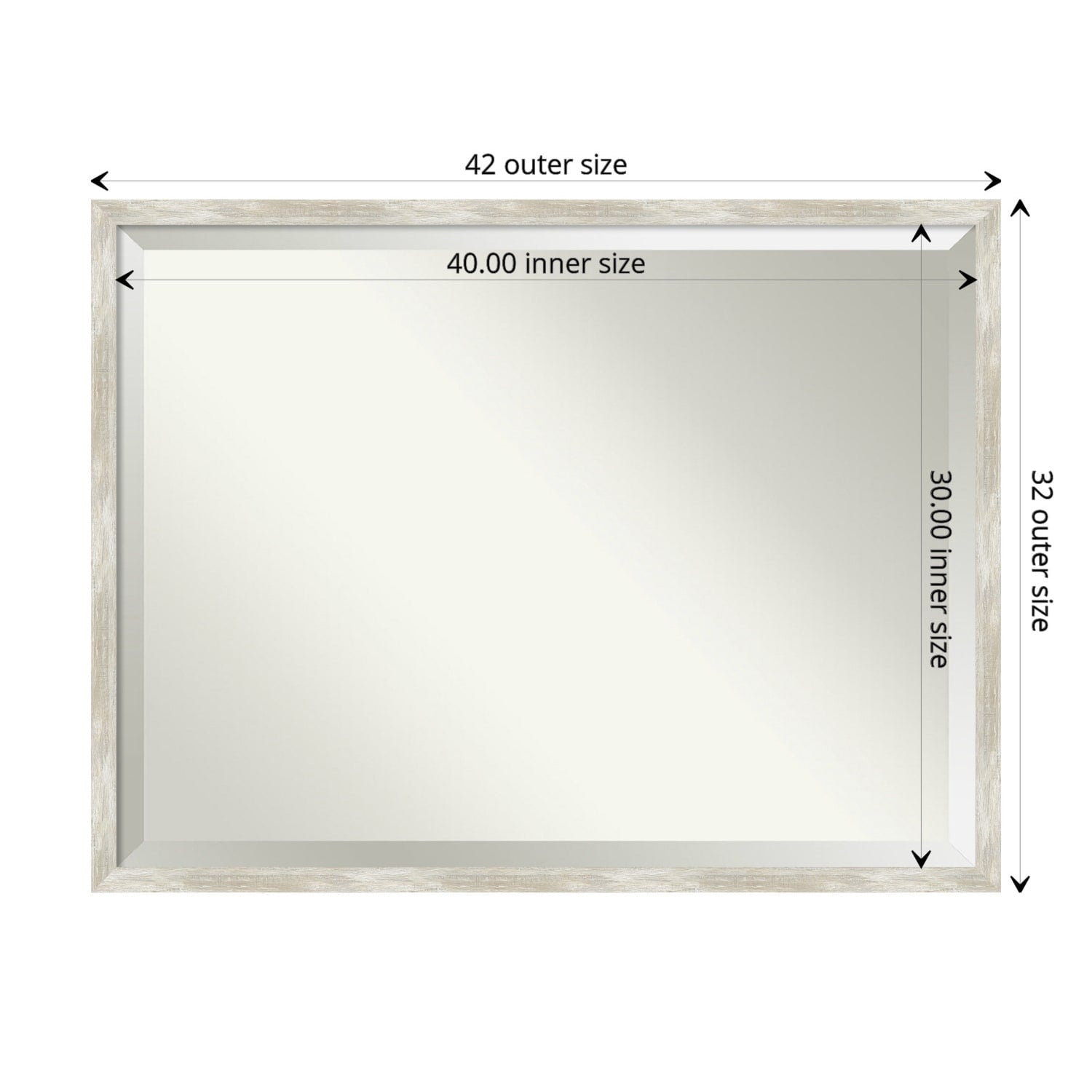 Miroir mural biseauté pour salle de bain - Cadre métallique craquelé