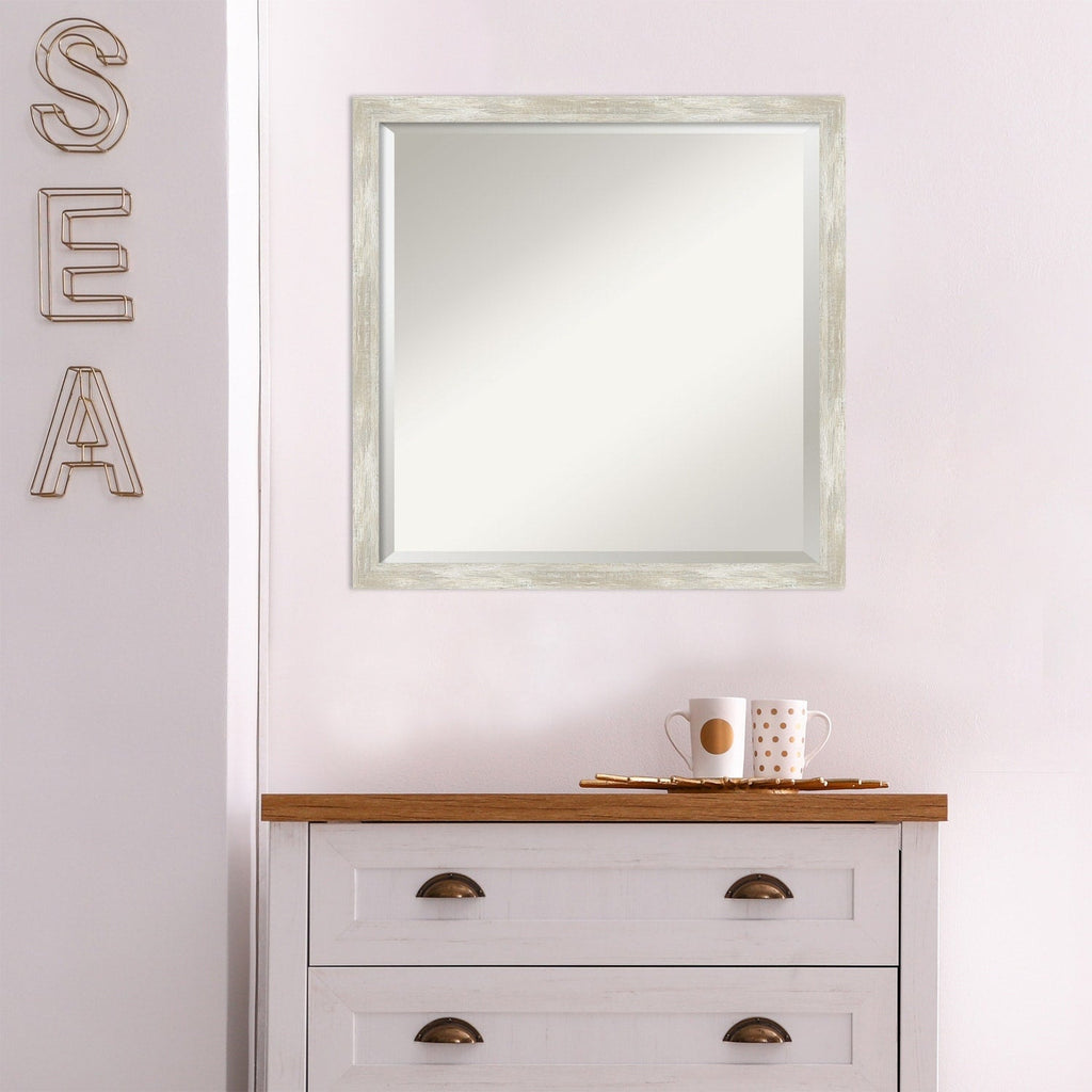 Miroir mural biseauté pour salle de bain - Cadre métallique craquelé