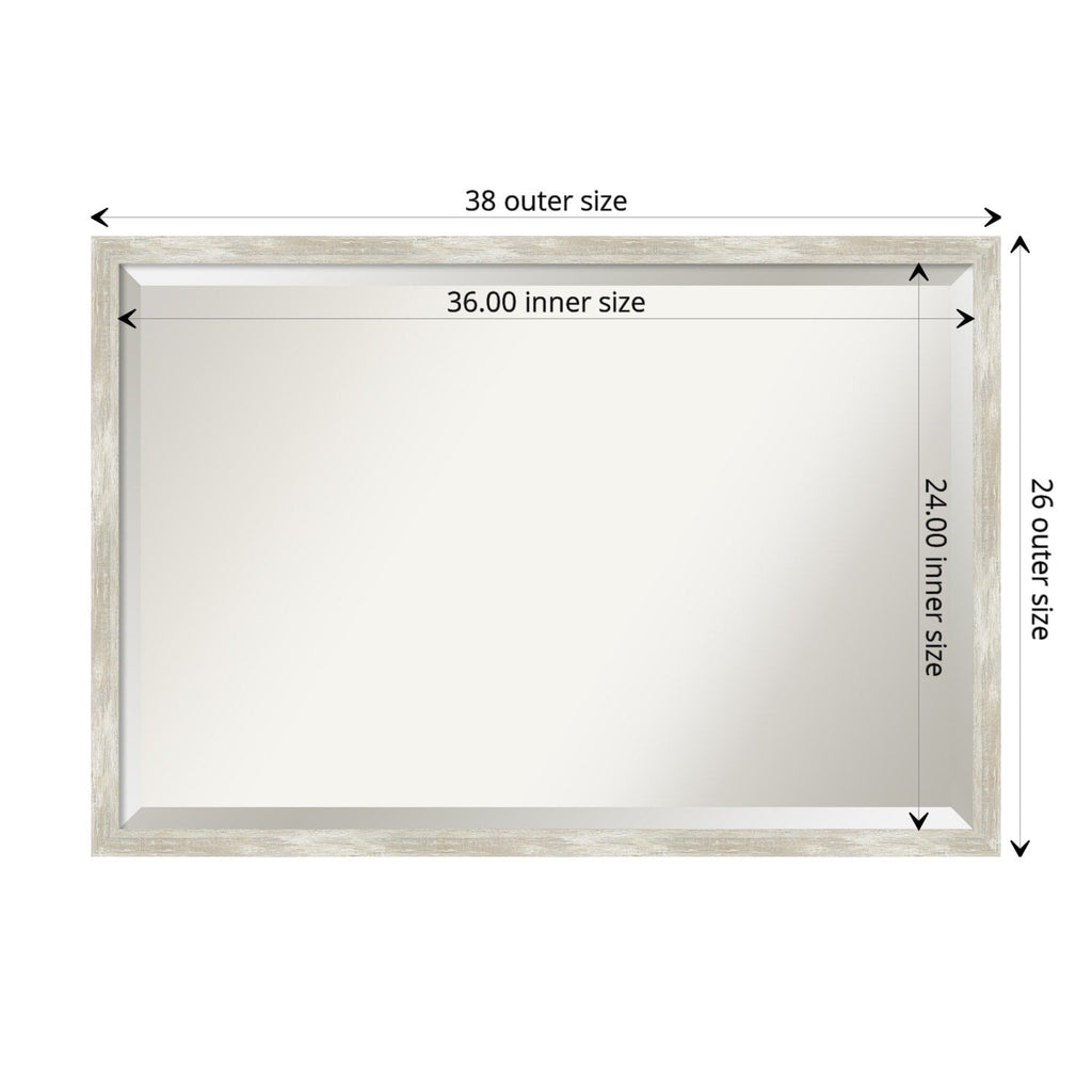 Miroir mural biseauté pour salle de bain - Cadre métallique craquelé