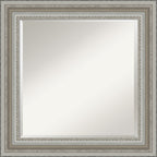 Miroir mural biseauté pour salle de bain - Cadre argenté Parlor