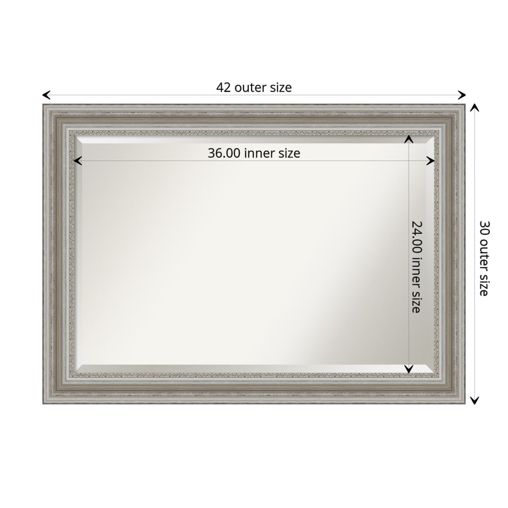Miroir mural biseauté pour salle de bain - Cadre argenté Parlor