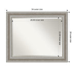 Miroir mural biseauté pour salle de bain - Cadre argenté Parlor