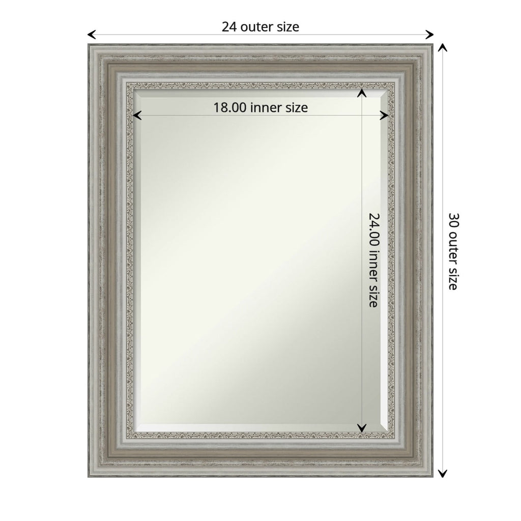 Miroir mural biseauté pour salle de bain - Cadre argenté Parlor