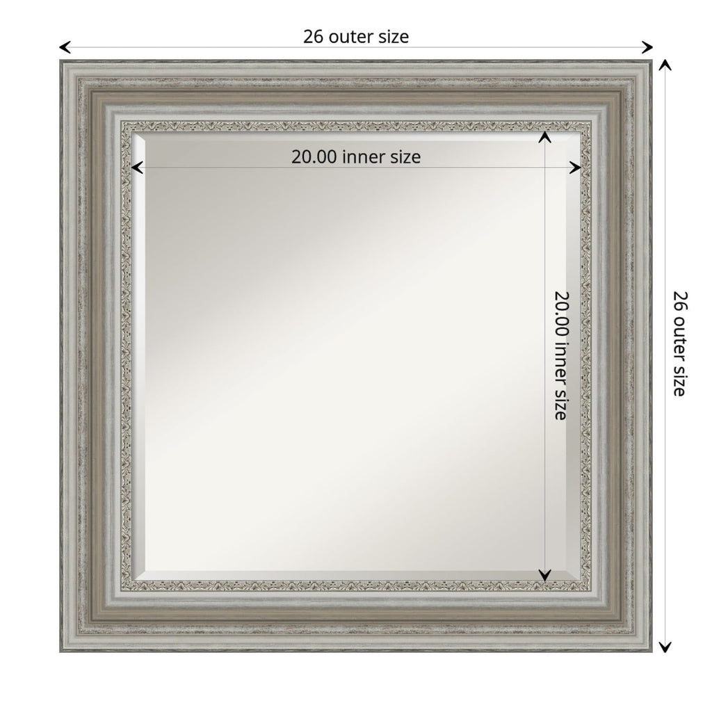 Miroir mural biseauté pour salle de bain - Cadre argenté Parlor