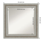 Miroir mural biseauté pour salle de bain - Cadre argenté Parlor