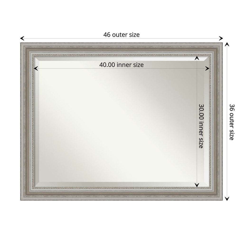 Miroir mural biseauté pour salle de bain - Cadre argenté Parlor