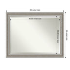 Miroir mural biseauté pour salle de bain - Cadre argenté Parlor