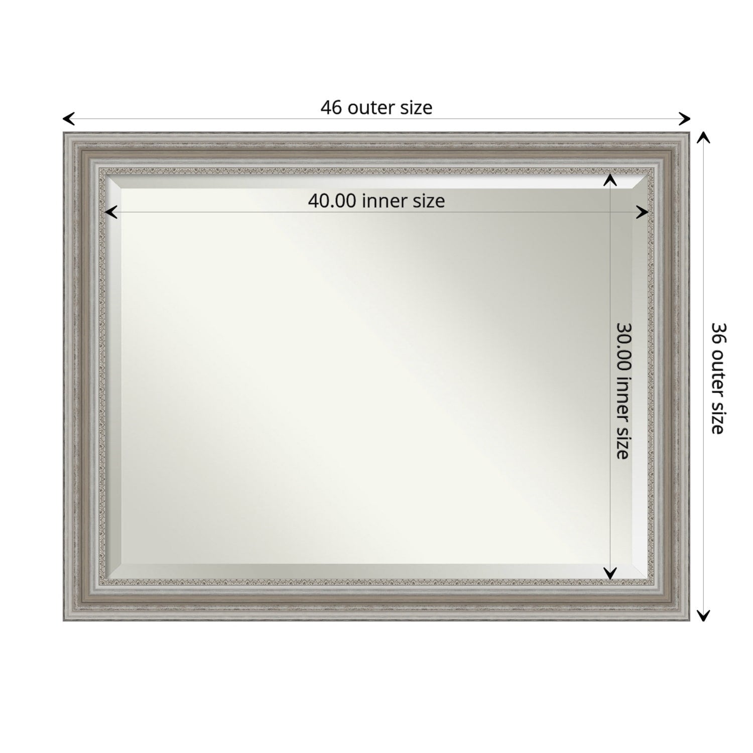 Miroir mural biseauté pour salle de bain - Cadre argenté Parlor