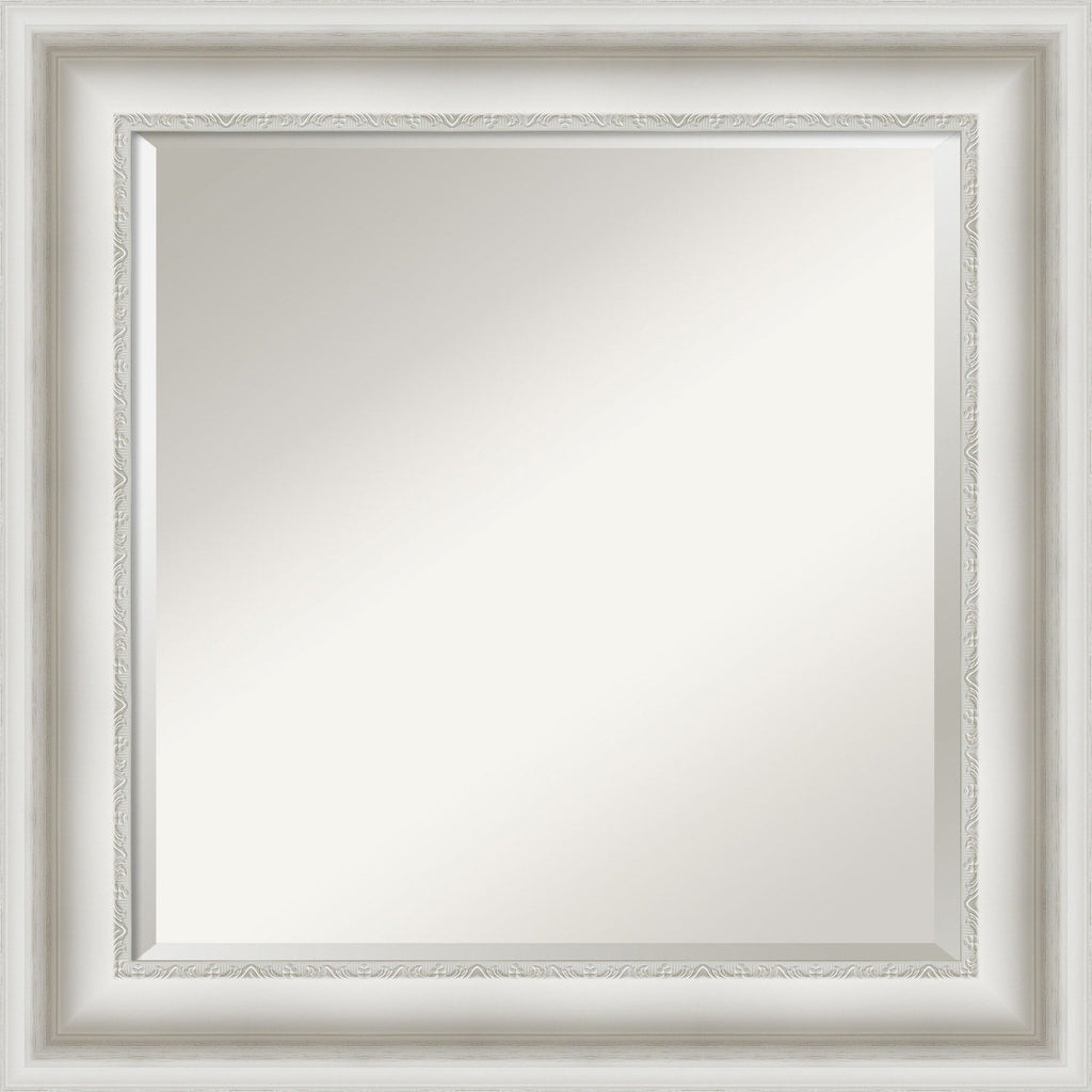 Miroir mural biseauté pour salle de bain - Cadre blanc Parlor