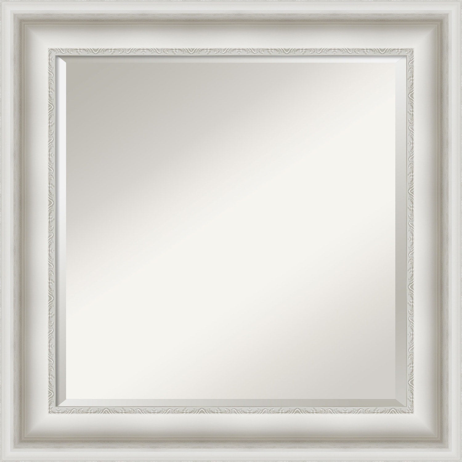 Miroir mural biseauté pour salle de bain - Cadre blanc Parlor