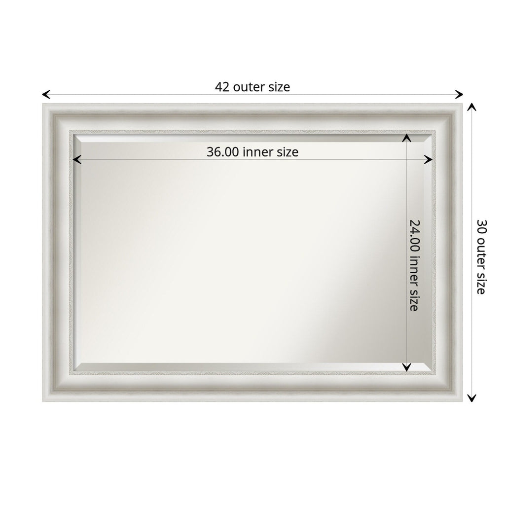 Miroir mural biseauté pour salle de bain - Cadre blanc Parlor