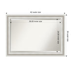Miroir mural biseauté pour salle de bain - Cadre blanc Parlor