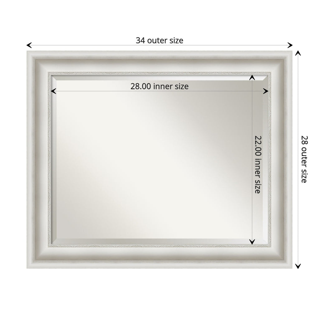 Miroir mural biseauté pour salle de bain - Cadre blanc Parlor