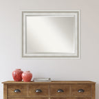 Miroir mural biseauté pour salle de bain - Cadre blanc Parlor