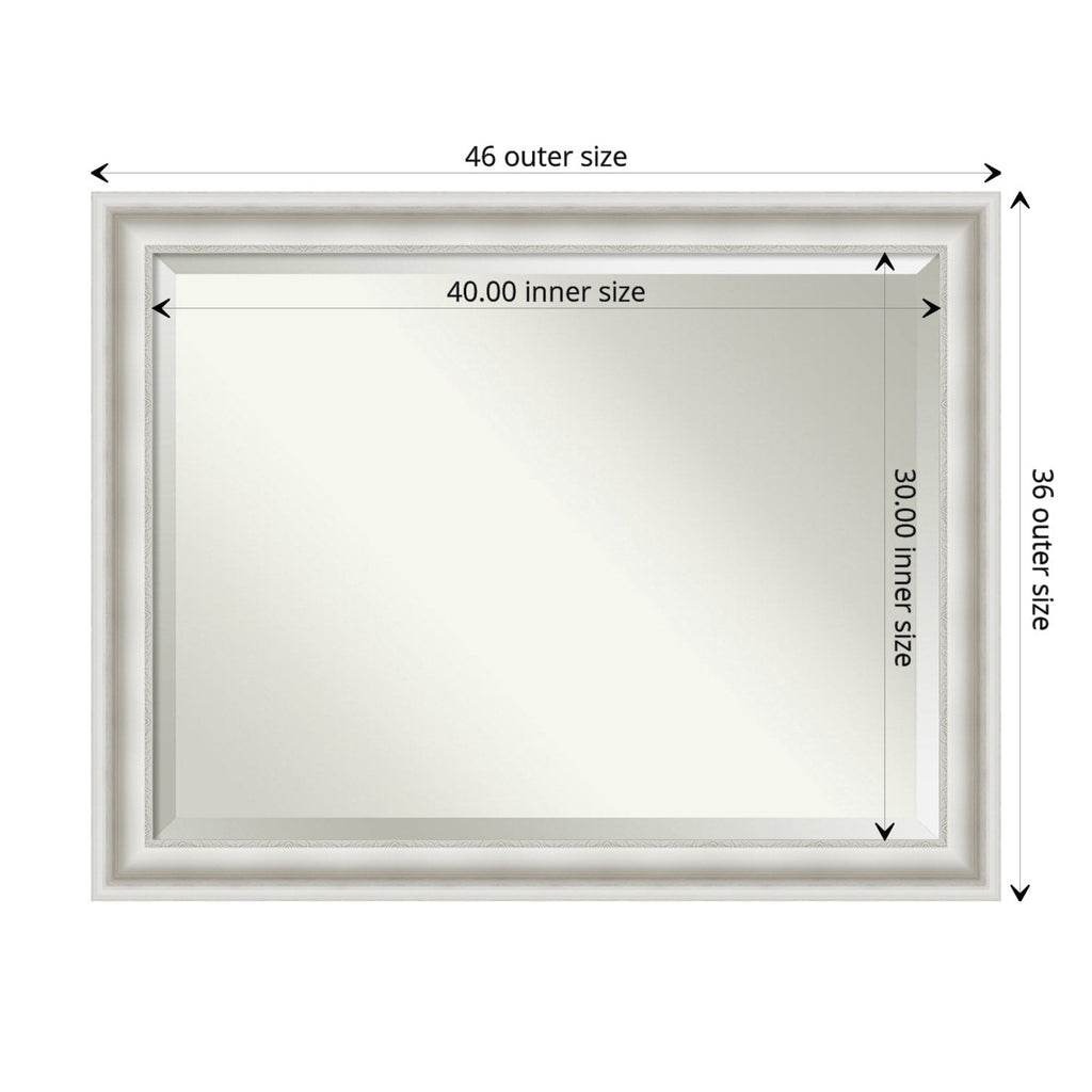 Miroir mural biseauté pour salle de bain - Cadre blanc Parlor