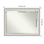 Miroir mural biseauté pour salle de bain - Cadre blanc Parlor
