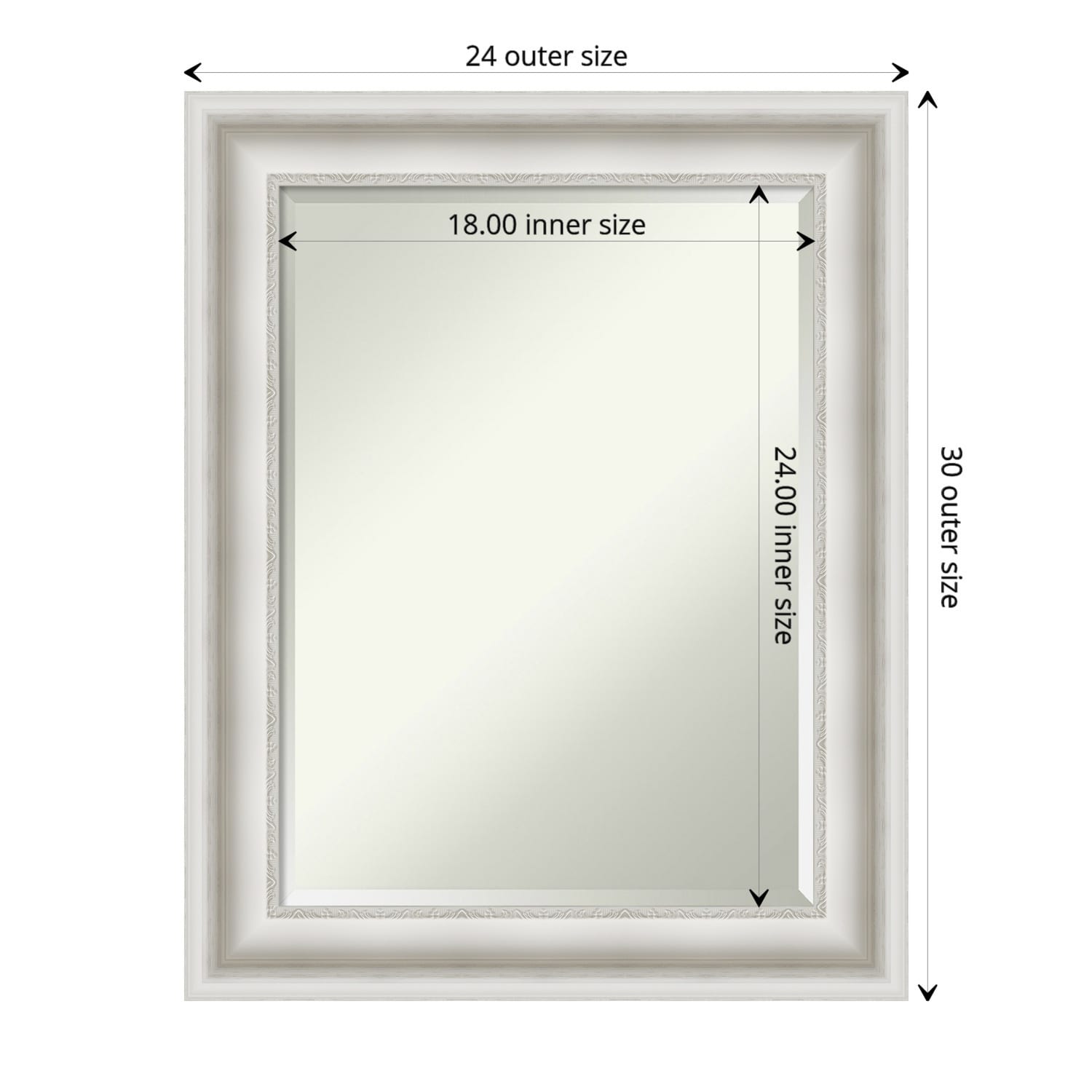Miroir mural biseauté pour salle de bain - Cadre blanc Parlor