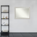 Miroir mural biseauté pour salle de bain - Cadre blanc Parlor