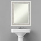 Miroir mural biseauté pour salle de bain - Cadre blanc Parlor