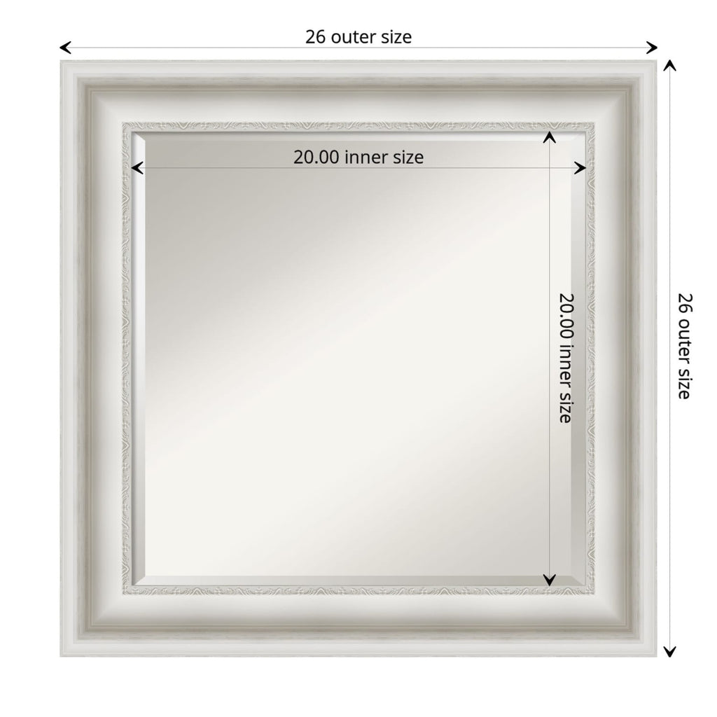 Miroir mural biseauté pour salle de bain - Cadre blanc Parlor