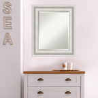 Miroir mural biseauté pour salle de bain - Cadre blanc Parlor