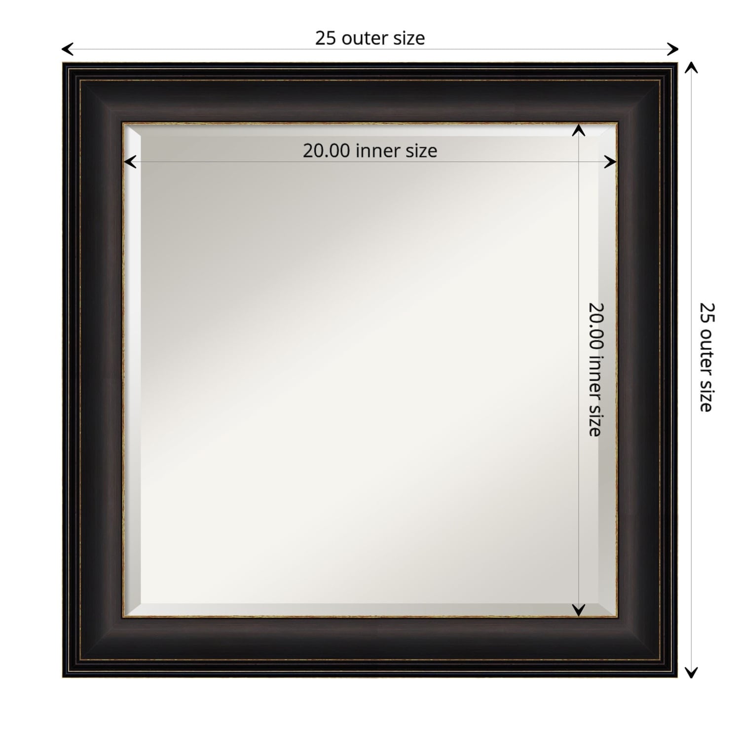 Miroir mural biseauté pour salle de bain - Cadre en bronze huilé Trio - Bronze huilé Trio