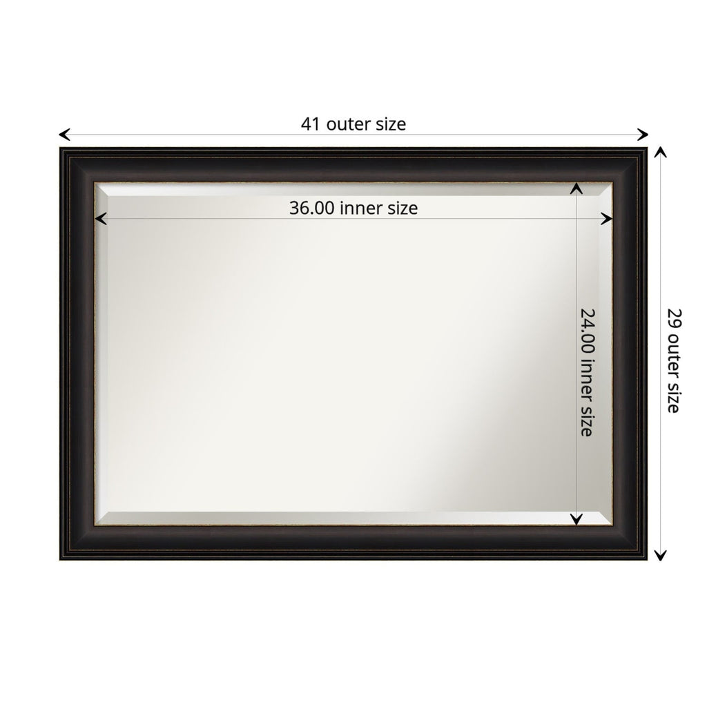 Miroir mural biseauté pour salle de bain - Cadre en bronze huilé Trio - Bronze huilé Trio