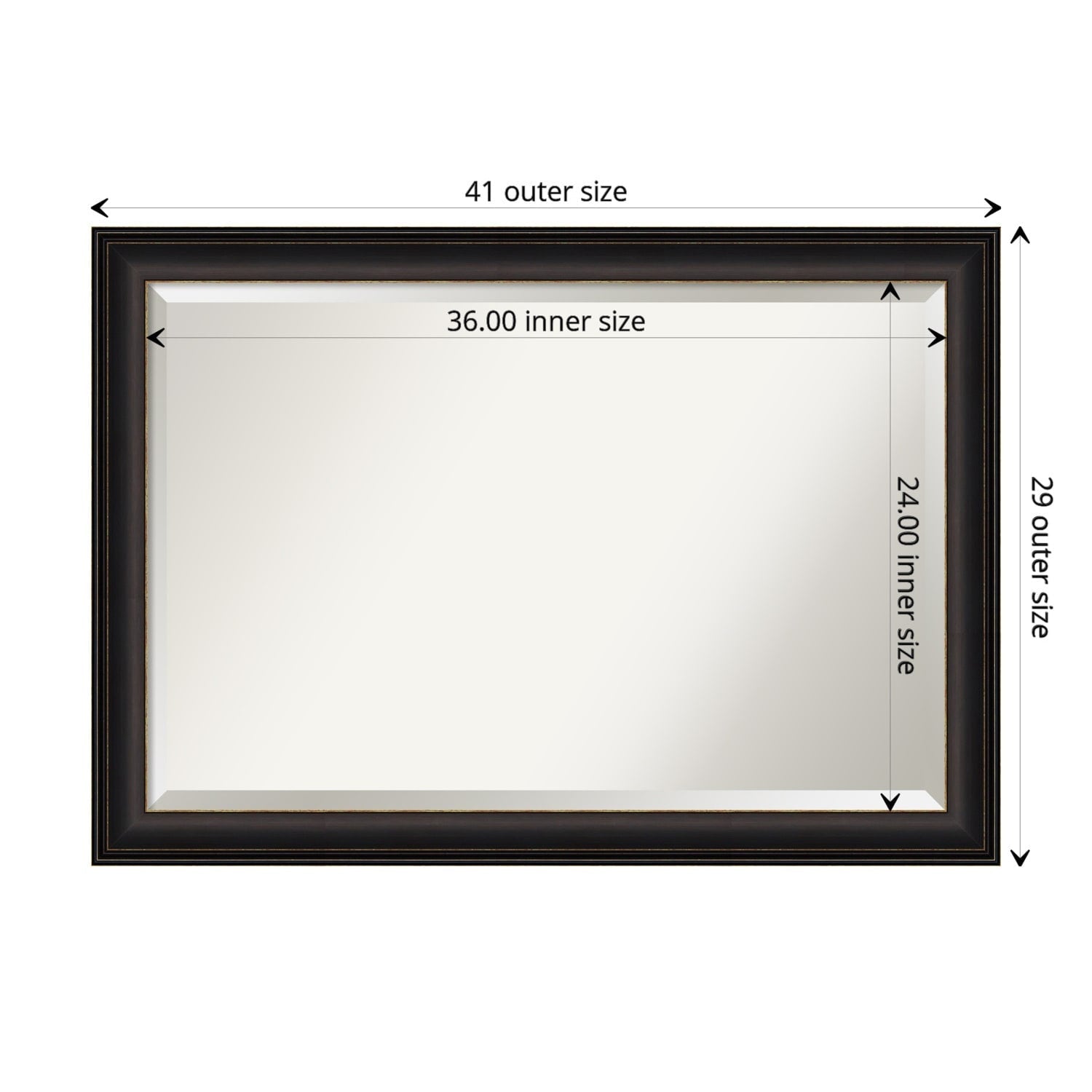 Miroir mural biseauté pour salle de bain - Cadre en bronze huilé Trio - Bronze huilé Trio