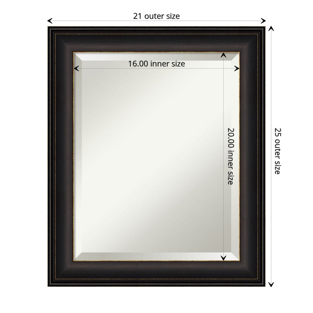 Miroir mural biseauté pour salle de bain - Cadre en bronze huilé Trio - Bronze huilé Trio