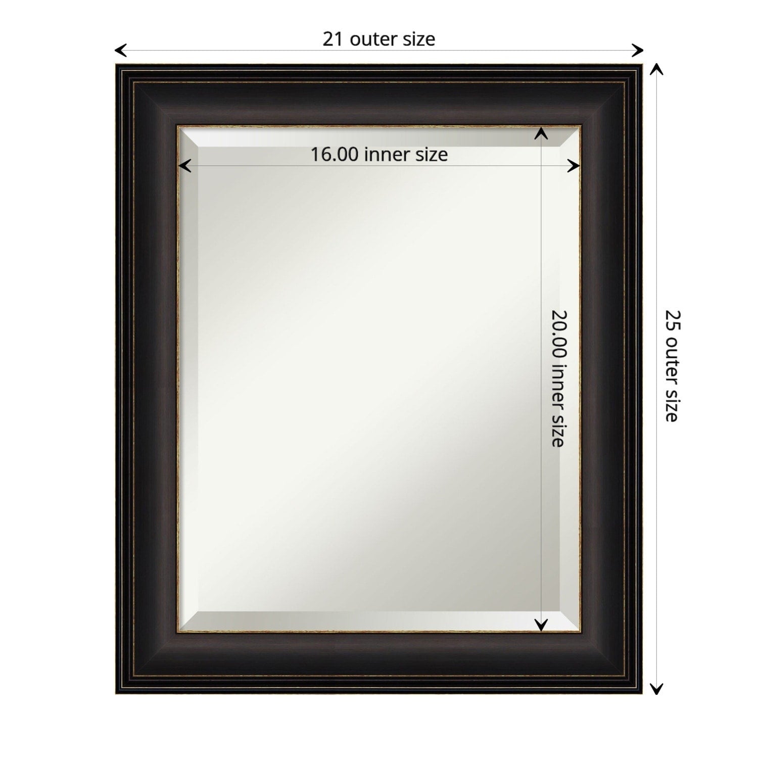 Miroir mural biseauté pour salle de bain - Cadre en bronze huilé Trio - Bronze huilé Trio