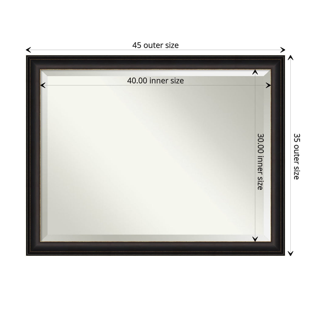 Miroir mural biseauté pour salle de bain - Cadre en bronze huilé Trio - Bronze huilé Trio