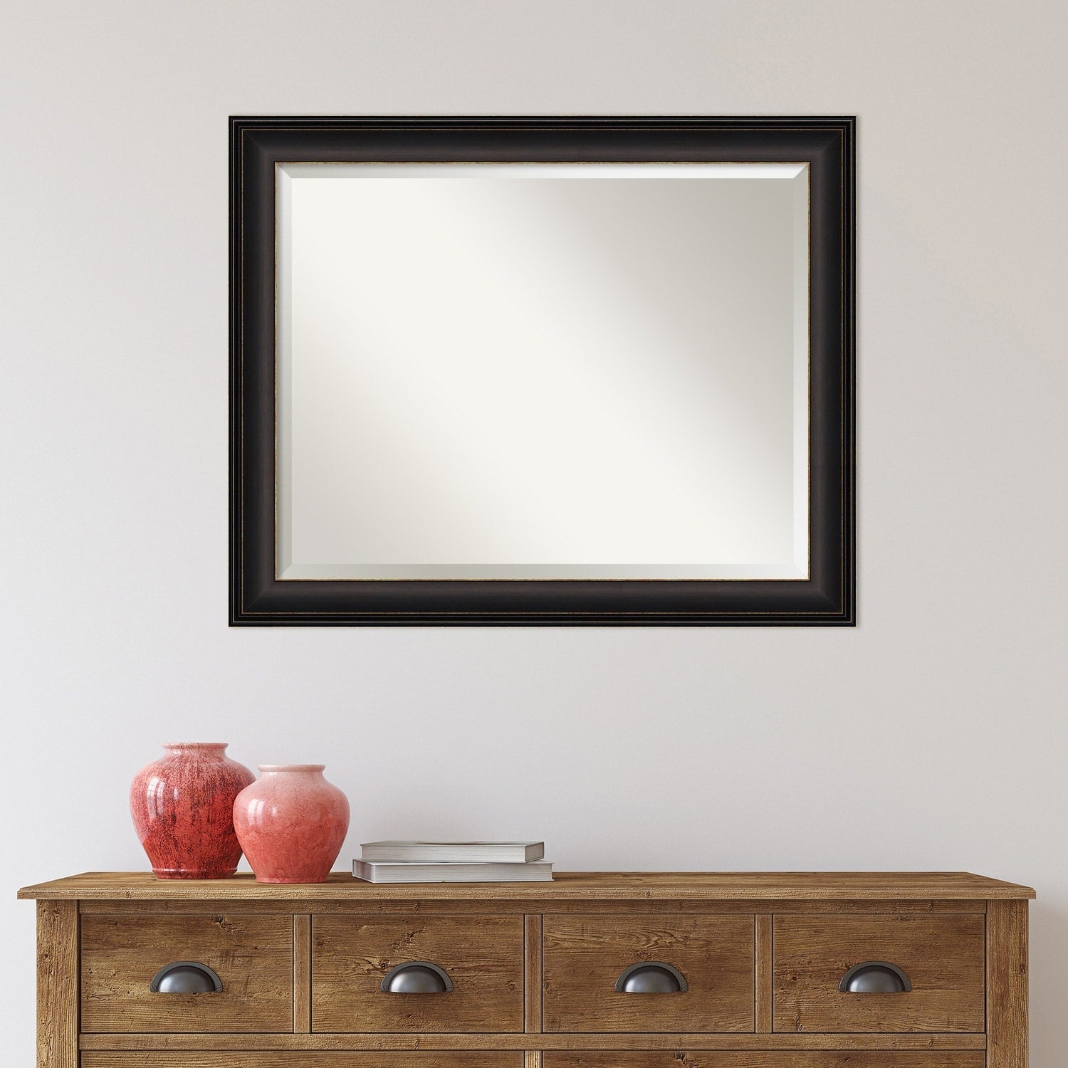 Miroir mural biseauté pour salle de bain - Cadre en bronze huilé Trio - Bronze huilé Trio