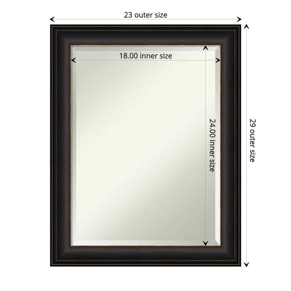 Miroir mural biseauté pour salle de bain - Cadre en bronze huilé Trio - Bronze huilé Trio