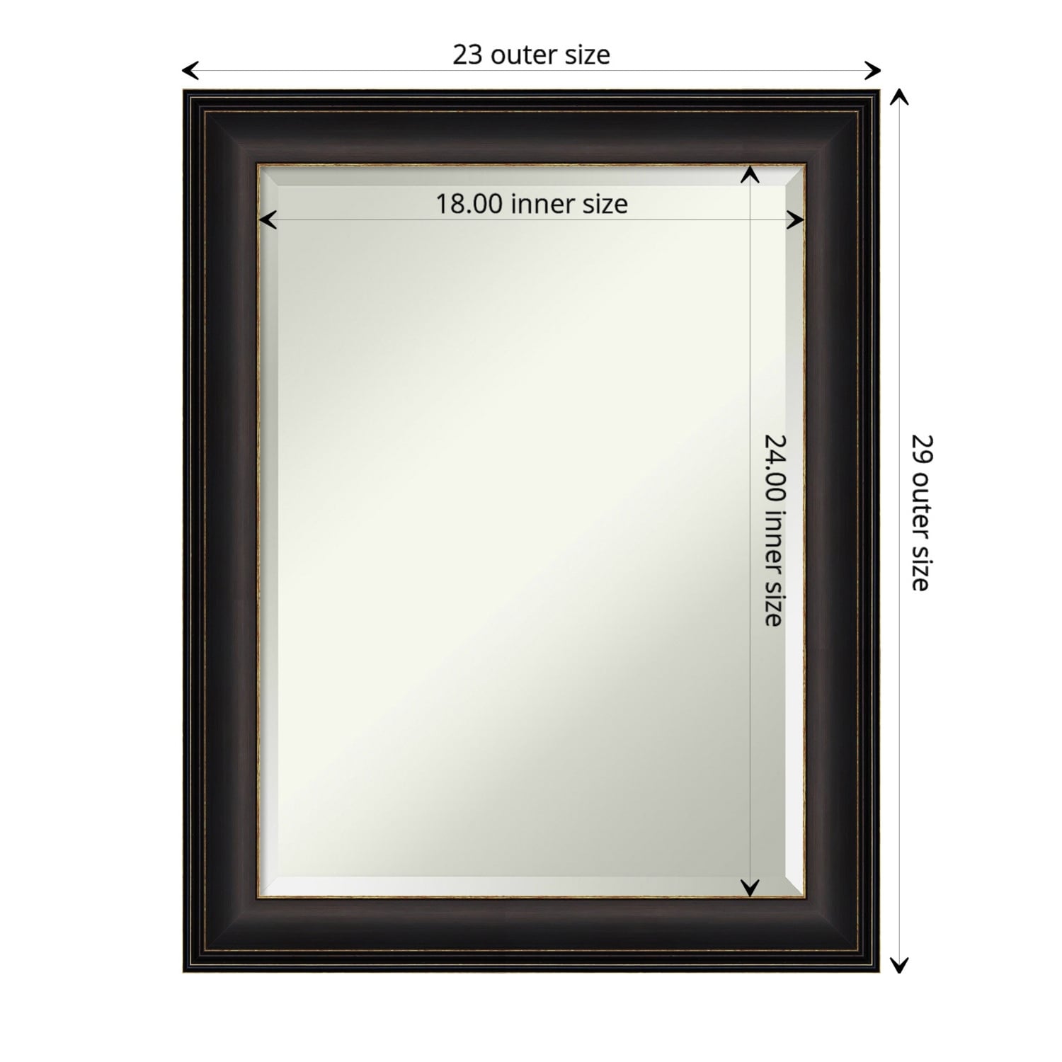 Miroir mural biseauté pour salle de bain - Cadre en bronze huilé Trio - Bronze huilé Trio