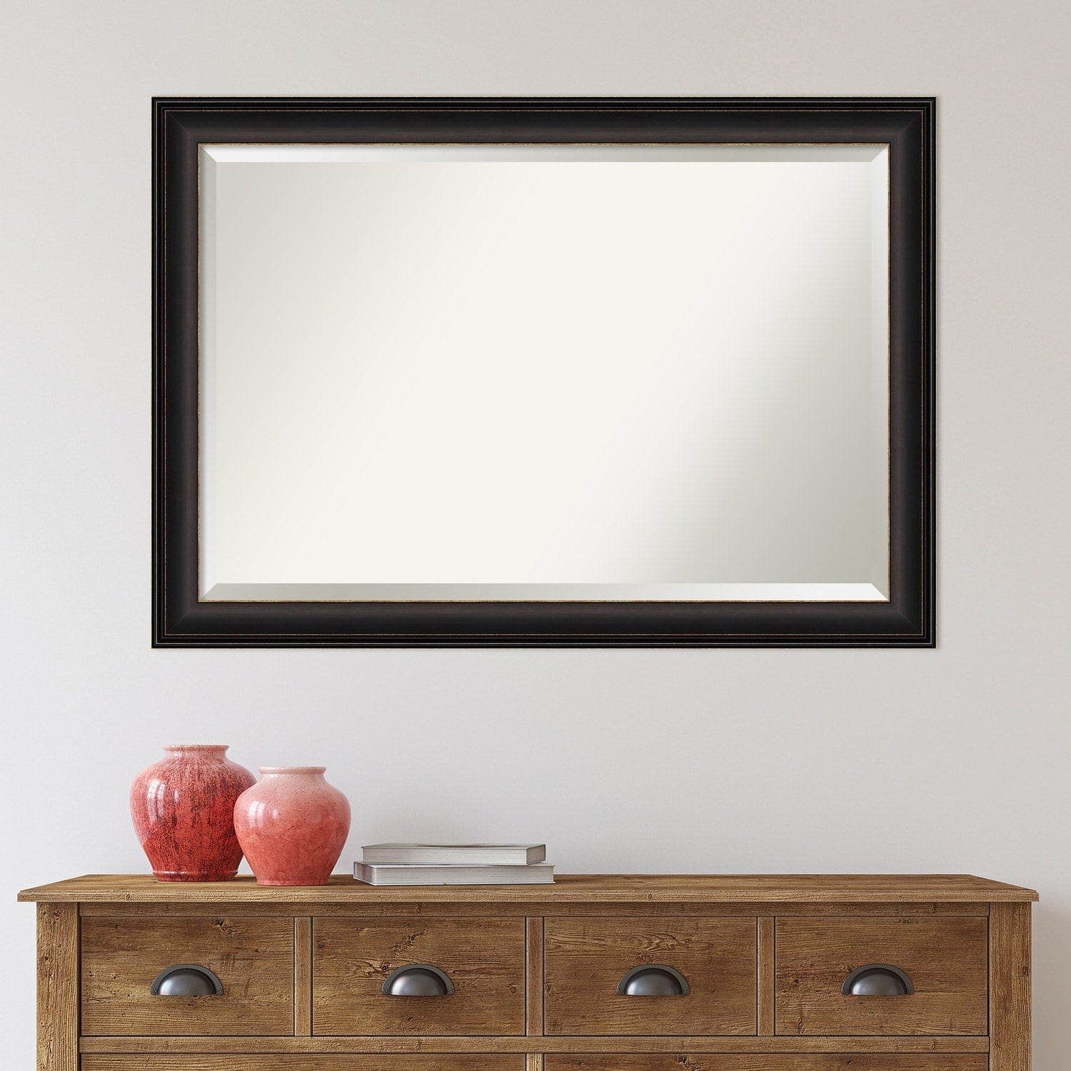 Miroir mural biseauté pour salle de bain - Cadre en bronze huilé Trio - Bronze huilé Trio