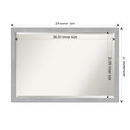 Miroir mural biseauté pour salle de bain - Cadre en nickel brossé Vista
