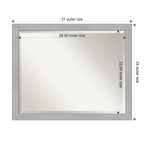 Miroir mural biseauté pour salle de bain - Cadre en nickel brossé Vista