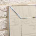 Miroir mural rectangulaire biseauté transparent HD pour salle de bain, coiffeuse et chambre à coucher, 3 tailles