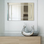 Miroir mural rectangulaire biseauté transparent HD pour salle de bain, coiffeuse et chambre à coucher, 3 tailles
