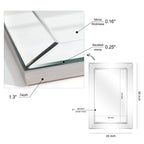 Miroir mural rectangulaire biseauté transparent HD pour salle de bain, coiffeuse et chambre à coucher, 3 tailles