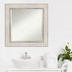 Miroir mural de salle de bain en bois biseauté - Cadre argenté Treillis - Argent Treillis
