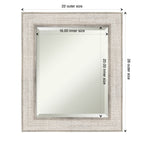 Miroir mural de salle de bain en bois biseauté - Cadre argenté Treillis - Argent Treillis