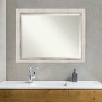 Miroir mural de salle de bain en bois biseauté - Cadre argenté Treillis - Argent Treillis